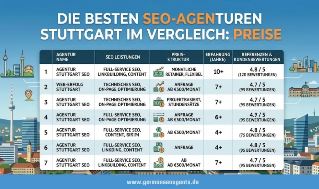 die besten seo-agenturen stuttgart im vergleich preise